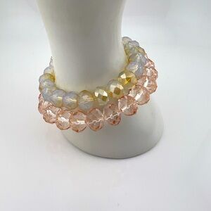 Beautiful Sparkling Faceted Crystal Beaded Stretch Bracelets 3/$15